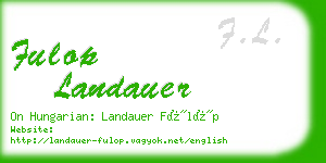 fulop landauer business card
